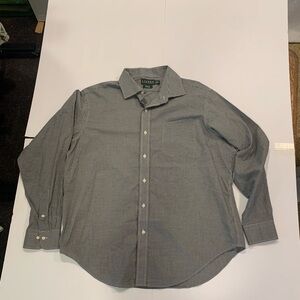 Ralph Lauren Men's Gray Checkered Button-Down Shirt